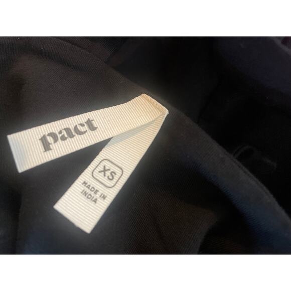 PACT Organic Cotton Fit and Flare Tie Back Dress w Pockets Black Size XS - Picture 5 of 6